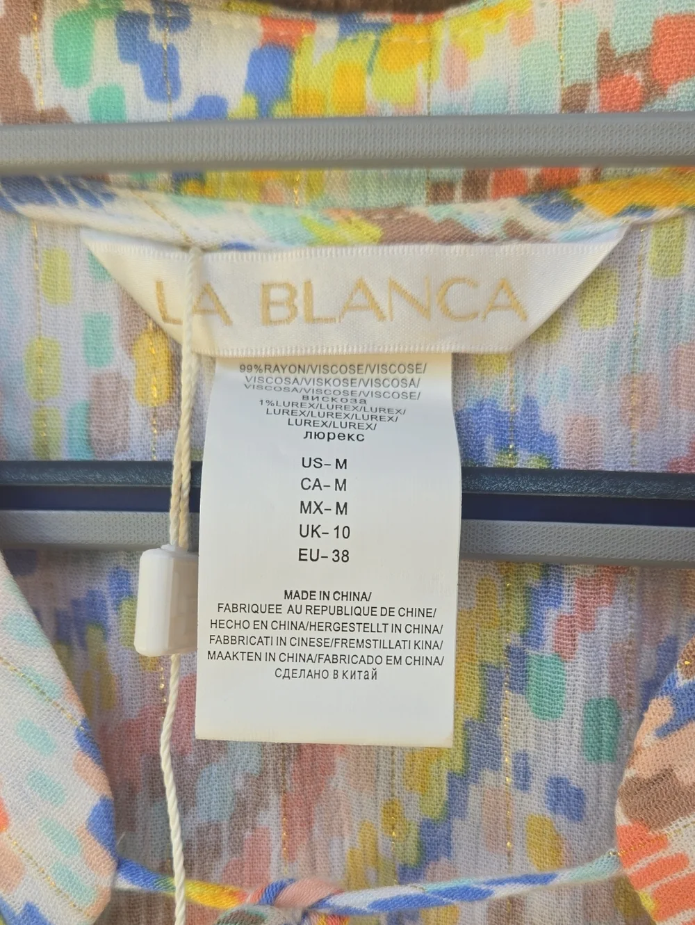 La Blanca Sunbaked Jewels V-Neck Cover Up Dress - size M
